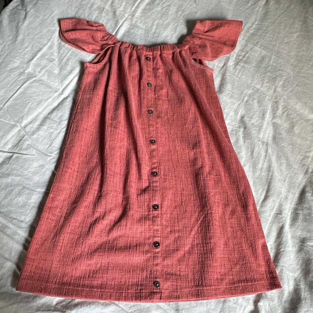 Madewell Texture & Thread Off Shoulder Mini Dress XXS Spiced Rose - Picture 6 of 6